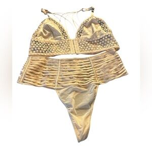 Victorias Secret Elegant Cream Bralette and Panty Sexy Set